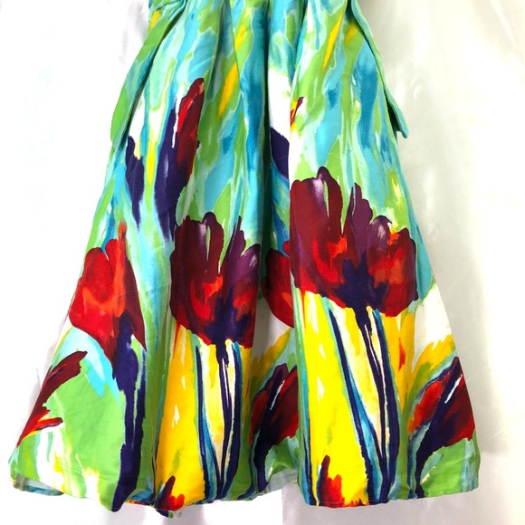 Sophia Christina Water color Strapless Dress Sz 8 - Picture 4 of 8